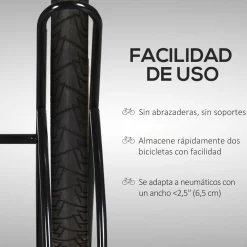 Homcom - Soporte de estacionamiento 2 bicicletas Negro* Bicicletas