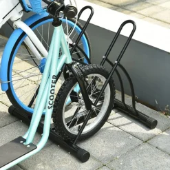 Homcom - Soporte de estacionamiento 2 bicicletas Negro* Bicicletas