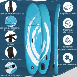Outsunny Homcom - Tabla de paddle surf hinchable Azul* Deportes