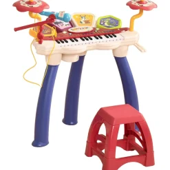 Homcom - Teclado electrónico 32 teclas con batería y taburete* Música|Electrónicos