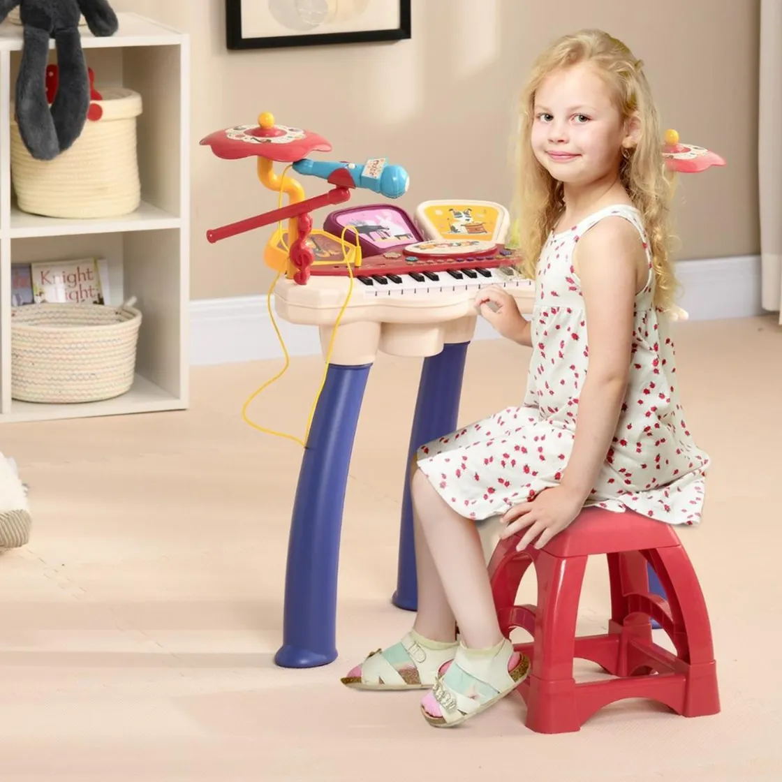 Homcom - Teclado electrónico 32 teclas con batería y taburete* Música|Electrónicos