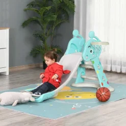 Homcom - Tobogán Infantil con Aro Baloncesto* Toboganes