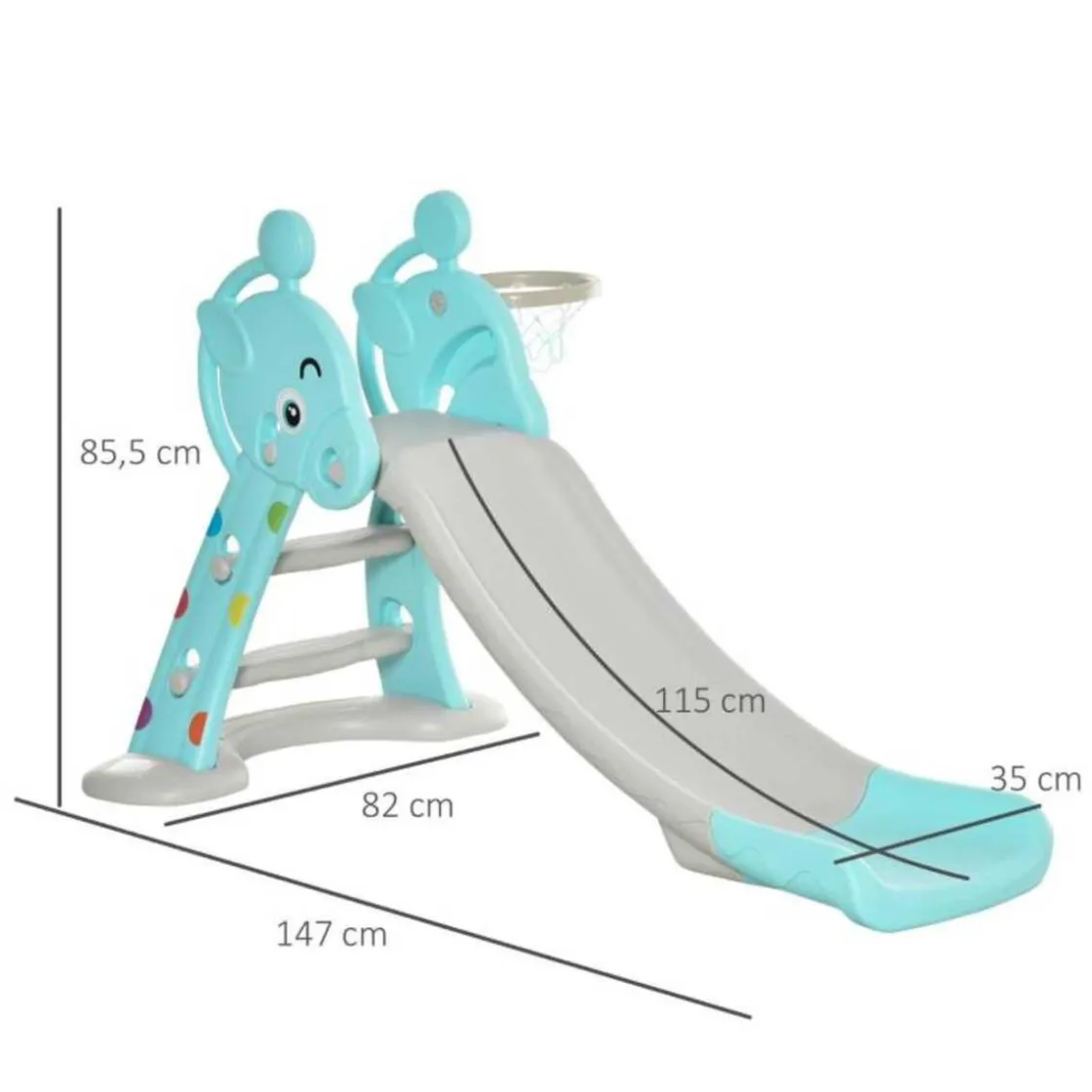 Homcom - Tobogán Infantil con Aro Baloncesto* Toboganes