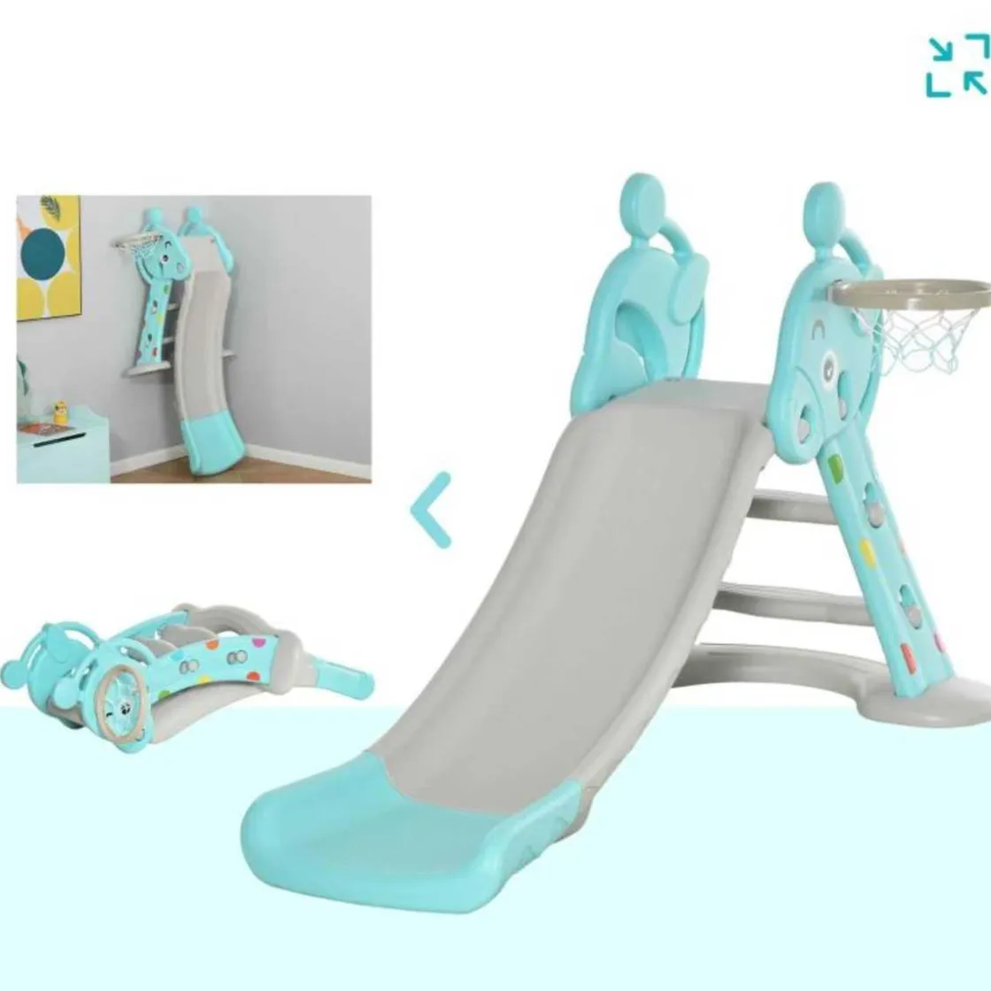 Homcom - Tobogán Infantil con Aro Baloncesto* Toboganes