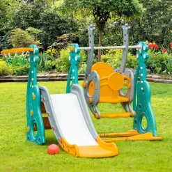 Homcom - Tobogán infantil con columpio