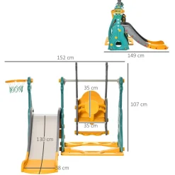 Homcom - Tobogán infantil con columpio