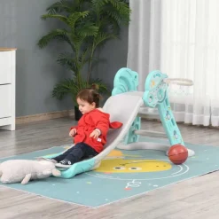 Homcom - Tobogán Infantil con Aro Baloncesto