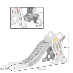 Homcom - Tobogán infantil gris