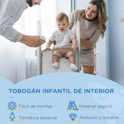 Homcom - Tobogán infantil gris