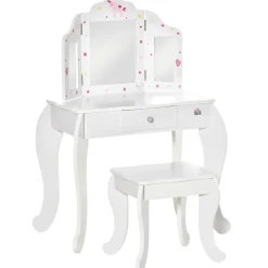 Homcom - Tocador de madera con taburete* Muñecas