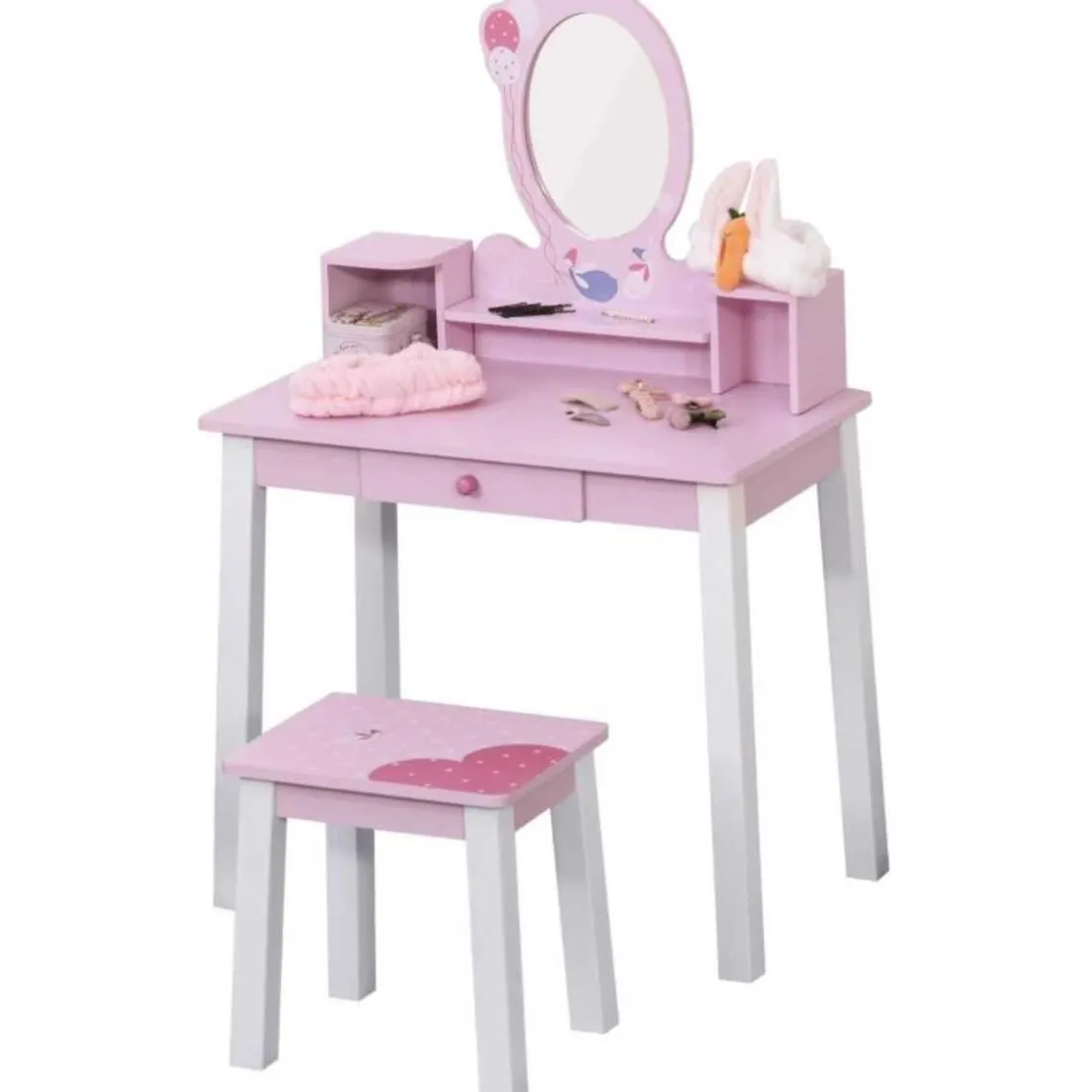 Homcom - Tocador Infantil con Taburete y Espejo* Muñecas