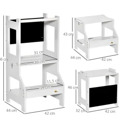 Homcom - Torre aprendizaje 2 en 1 madera Gris