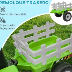 Homcom - Tractor elécrico Verde* Vehículos De Batería O A Pedales