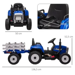 Homcom - Tractor eléctrico batería con remolque y mando a distancia* Vehículos De Batería O A Pedales