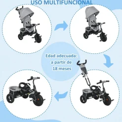 Homcom - Triciclo evolutivo Gris* Motos Y Triciclos