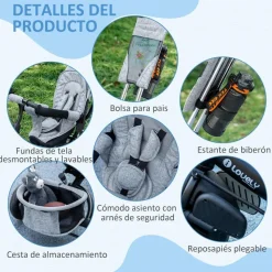 Homcom - Triciclo evolutivo Gris* Motos Y Triciclos