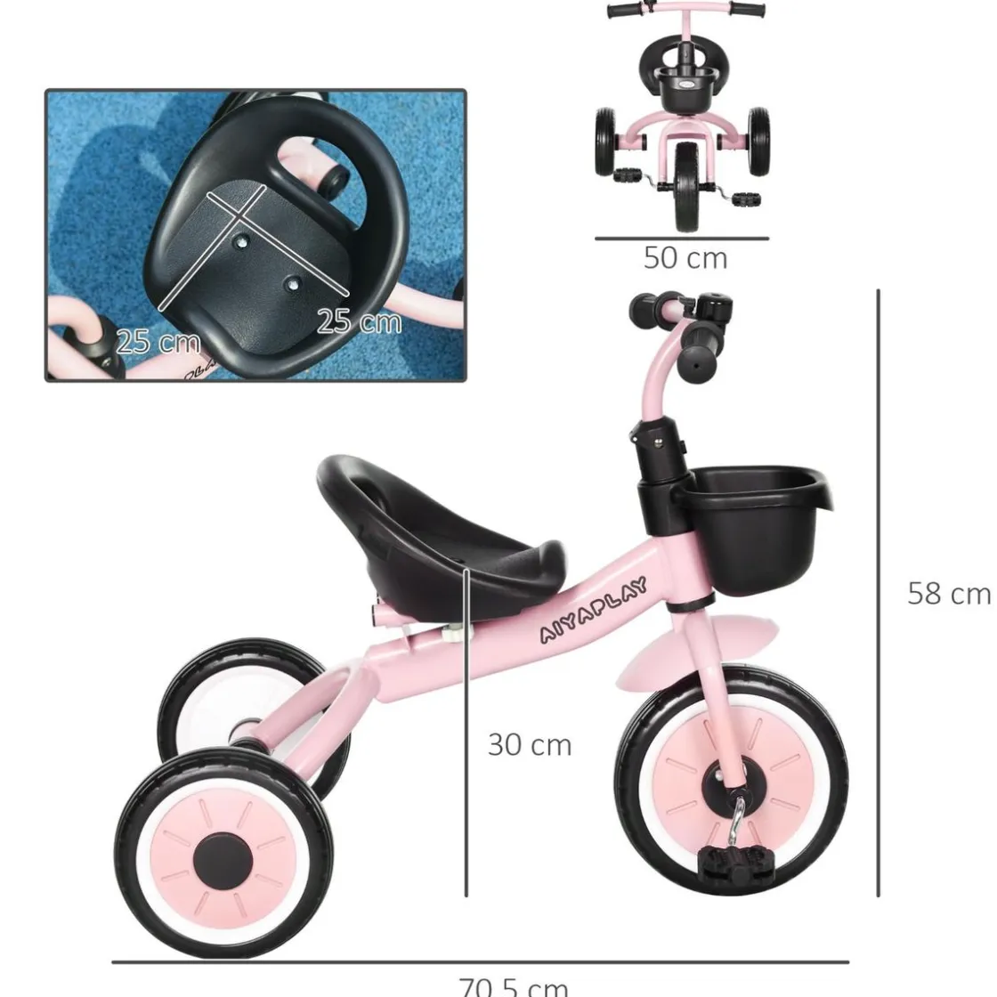 Homcom - Triciclo infantil Rosa* Motos Y Triciclos