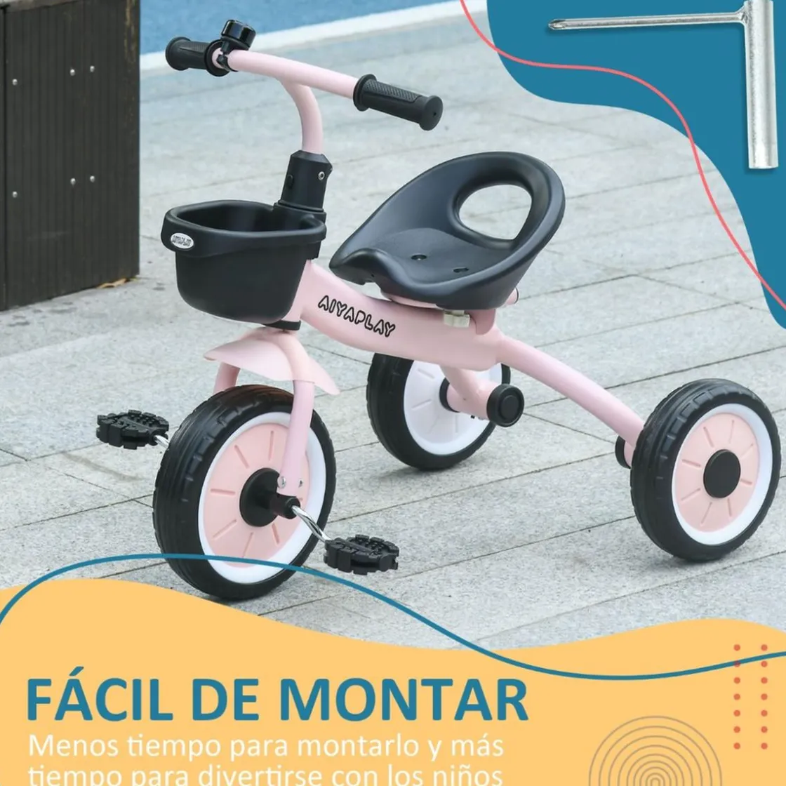 Homcom - Triciclo infantil Rosa* Motos Y Triciclos