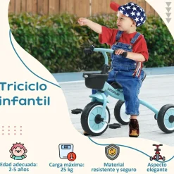 Homcom - Triciclo infantil Azul* Motos Y Triciclos