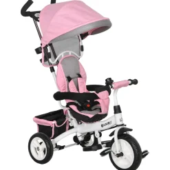Homcom - Triciclo para bebé con capota Rosa* Motos Y Triciclos
