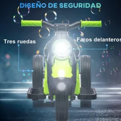 AIYAPLAY Homcom - Trimoto eléctrica batería 6 V con música y juegos Amarillo* Vehículos De Batería O A Pedales