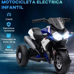 Homcom - Trimoto eléctrica infantil Negro/Azul