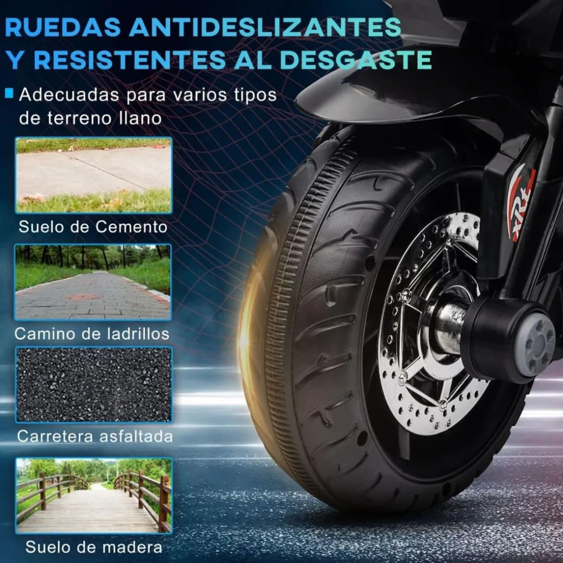 Homcom - Trimoto eléctrica infantil Negro/Azul