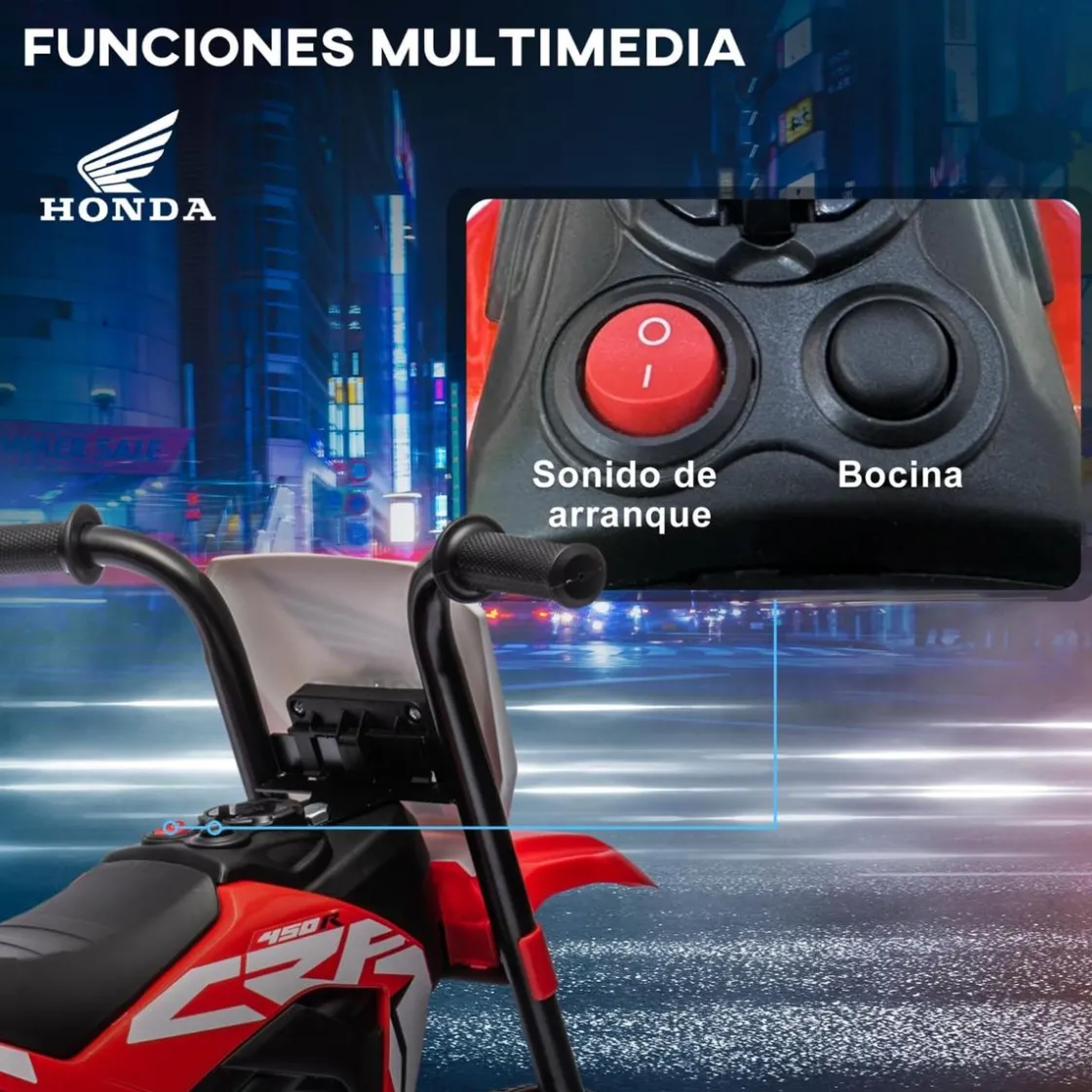 Homcom - Trimoto eléctrica infantil Honda* Vehículos De Batería O A Pedales
