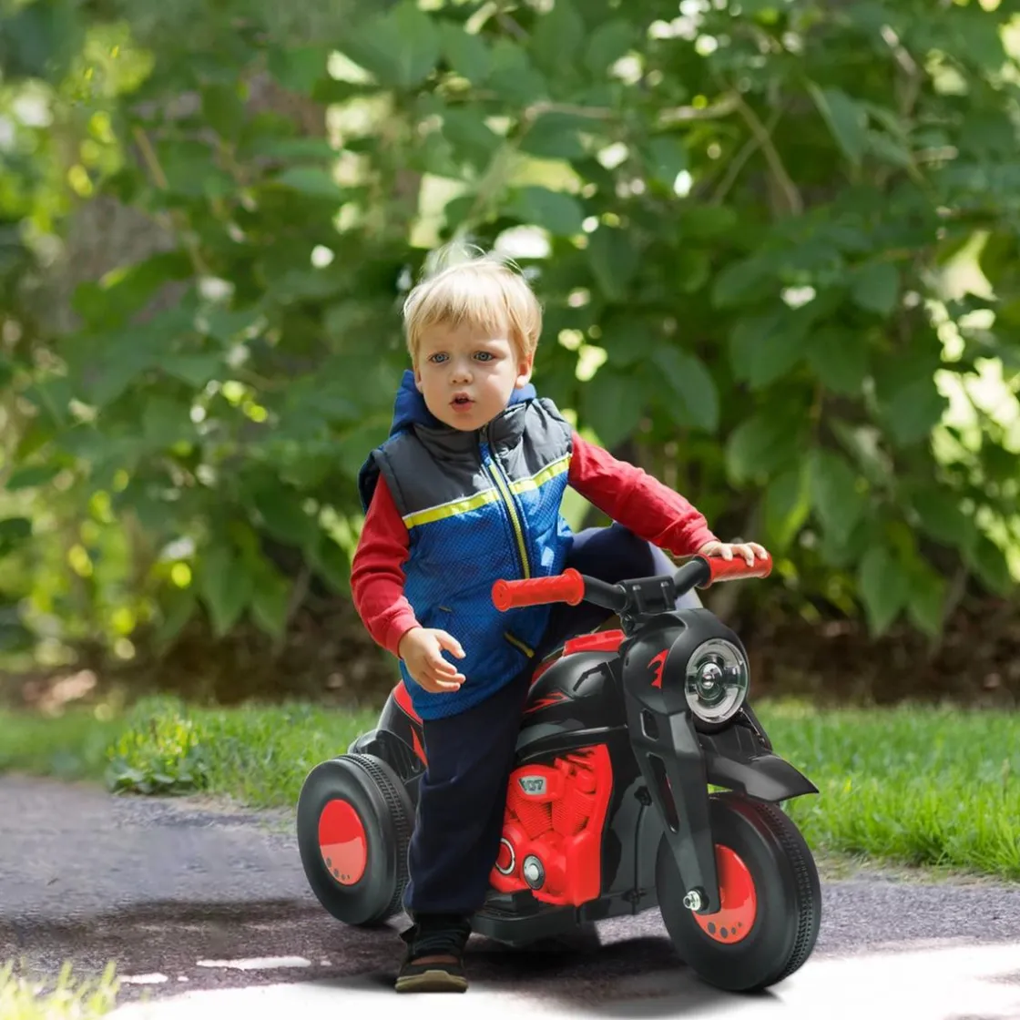 AIYAPLAY Homcom - Trimoto eléctrica batería 6 V con música y juegos Rojo