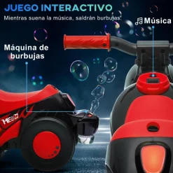 AIYAPLAY Homcom - Trimoto eléctrica batería 6 V con música y juegos Rojo