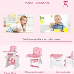 Homcom - Trona 3 en 1 rosa