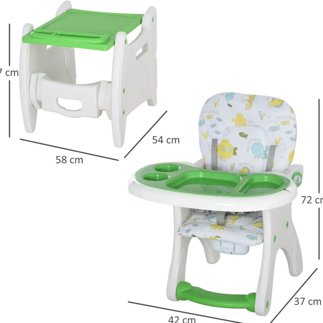 Homcom - Trona 3 en 1 verde* Tronas·Tronas Bebe