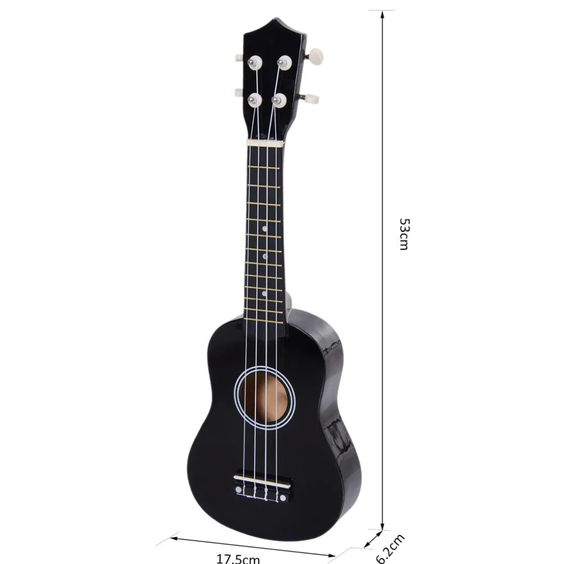 Homcom - Ukelele soprano 21" Madera Negro