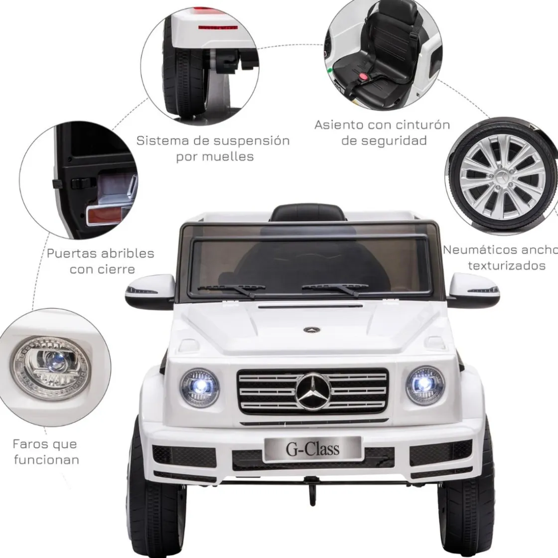 Homcom - Vehículo batería con mando Mercedes Blanco