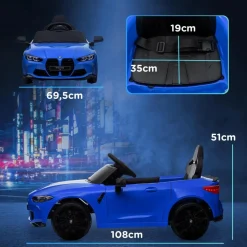 AIYAPLAY Homcom - Vehículo batería infantil BMW M4 Azul* Vehículos De Batería O A Pedales
