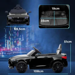 AIYAPLAY Homcom - Vehículo batería infantil BMW M4 Negro* Vehículos De Batería O A Pedales