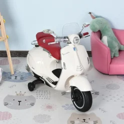 Homcom - Vespa blanca Vehículo de batería