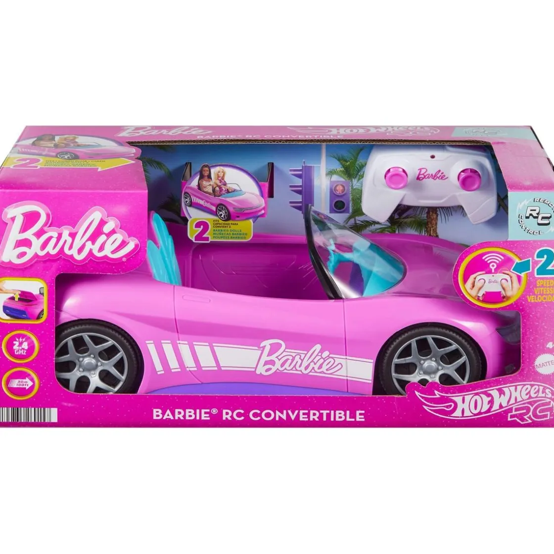MATTEL Hot Wheels - Coche Barbie Descapotable teledirigido
