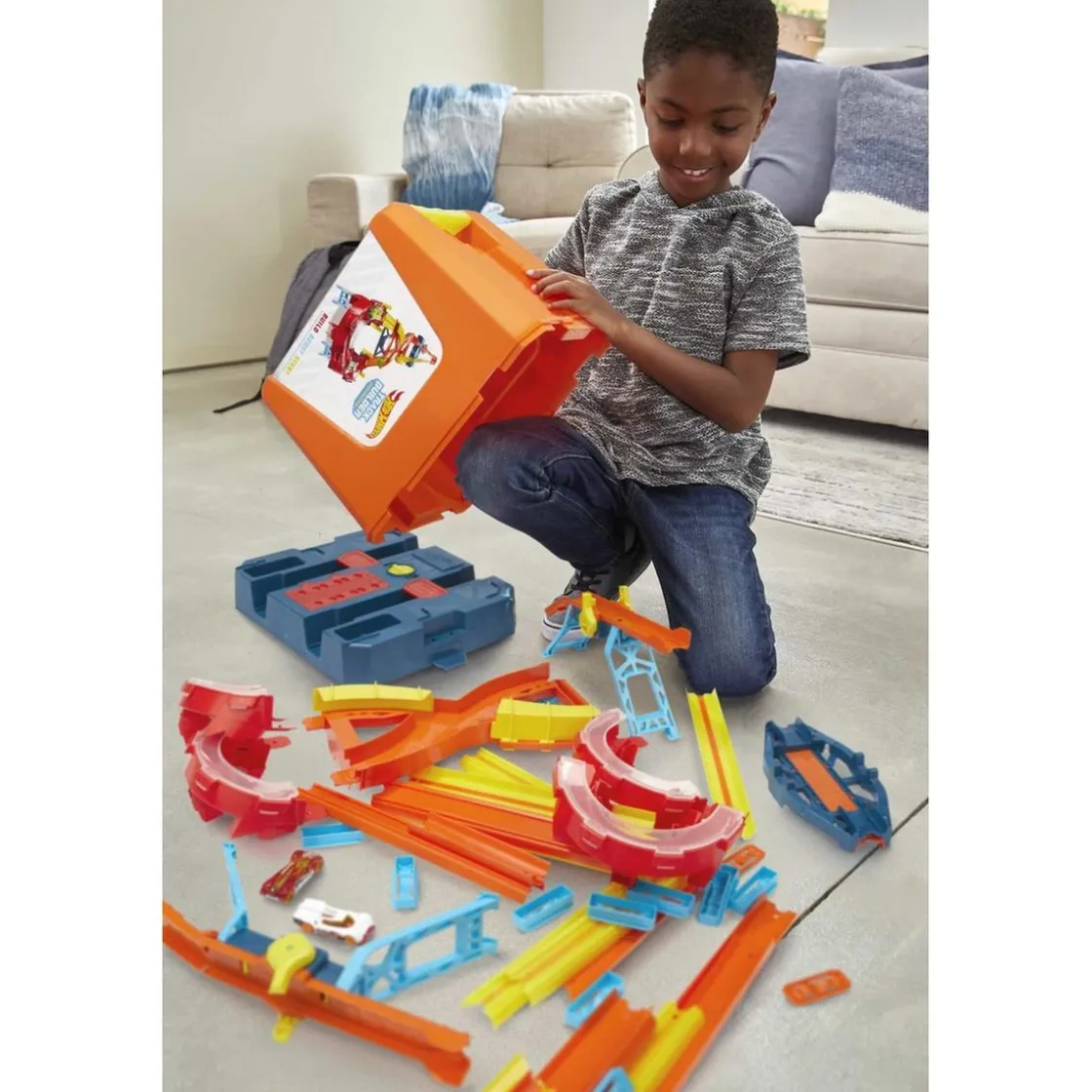 MATTEL Hot Wheels - Hot Wheels Track Builder Unlimited con 20 pies de pista y vehículo de juguete ㅤ