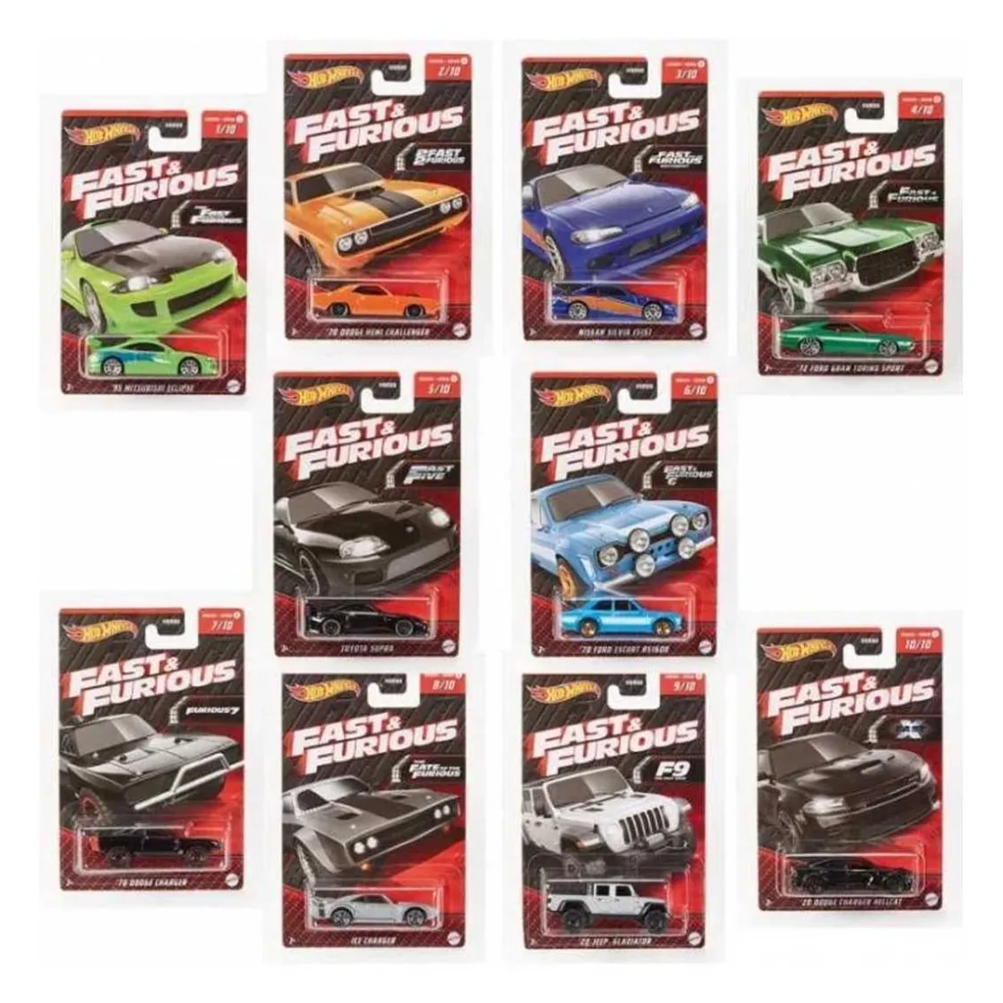 MATTEL Hot Wheels - Hot Wheels Vehículo de Juguete rápido y furioso surtido (Varios modelos) HNR88