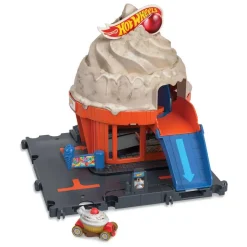 MATTEL Hot Wheels - Pista de carreras City Tienda de helados con 1 vehículo incluido ㅤ* Vehículos Y Circuitos