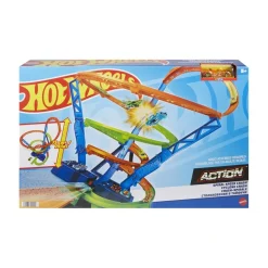 MATTEL Hot Wheels - Pista de coches con espiral rápida y choques Hot Wheels Action ㅤ* Vehículos Y Circuitos