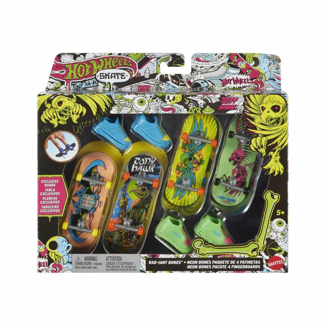 MATTEL Hot Wheels - Skate neon pack 4* Vehículos Y Circuitos