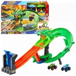 HOT WHEELS Monster Trucks - Conjunto Destrucción del Dragón - Serie Sharks Vs Dinos