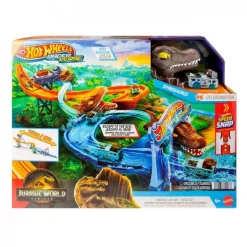 MATTEL Hot Wheels RacerVerse - Pista Jurassic World Crash & Splash* Vehículos Y Circuitos