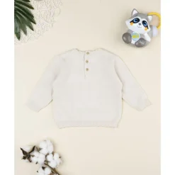 Prenatal Jersey de niña beige con cervatillo bordado