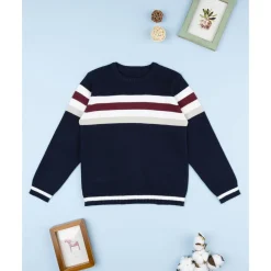 Prenatal Jersey de niño a rayas azul y blanco