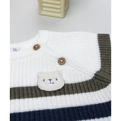 Prenatal Jersey de niño a rayas con parche