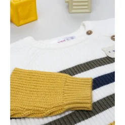 Prenatal Jersey de niño a rayas con parche