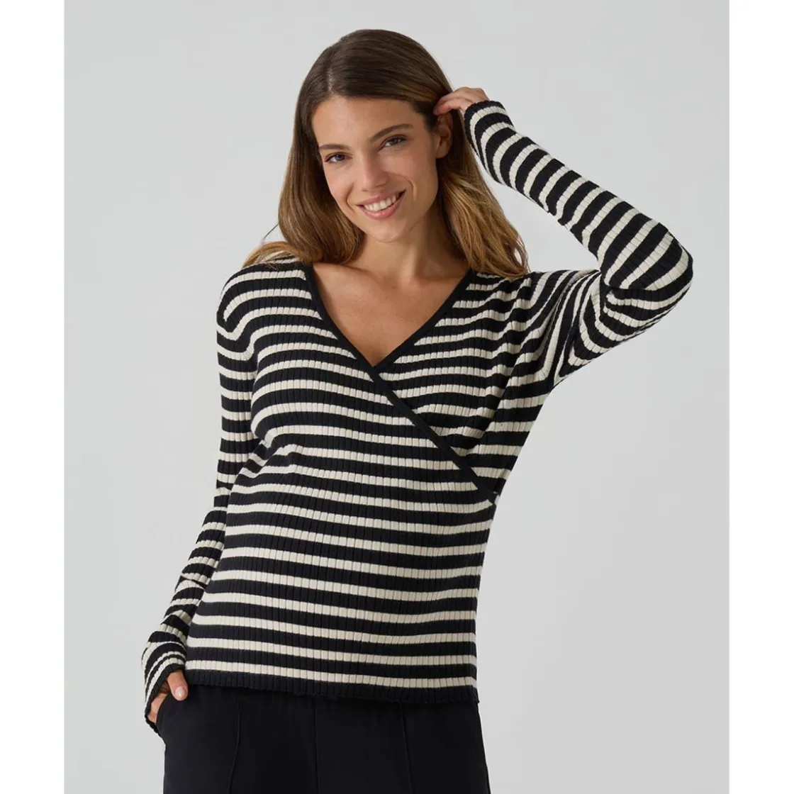 Prenatal Jersey lactancia a rayas negro y beige* Premamá·Moda|Moda·Prendas De Punto